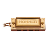 miniatura foukací harmoniky,HOHNER Little Lady, gold plated with necklace,2